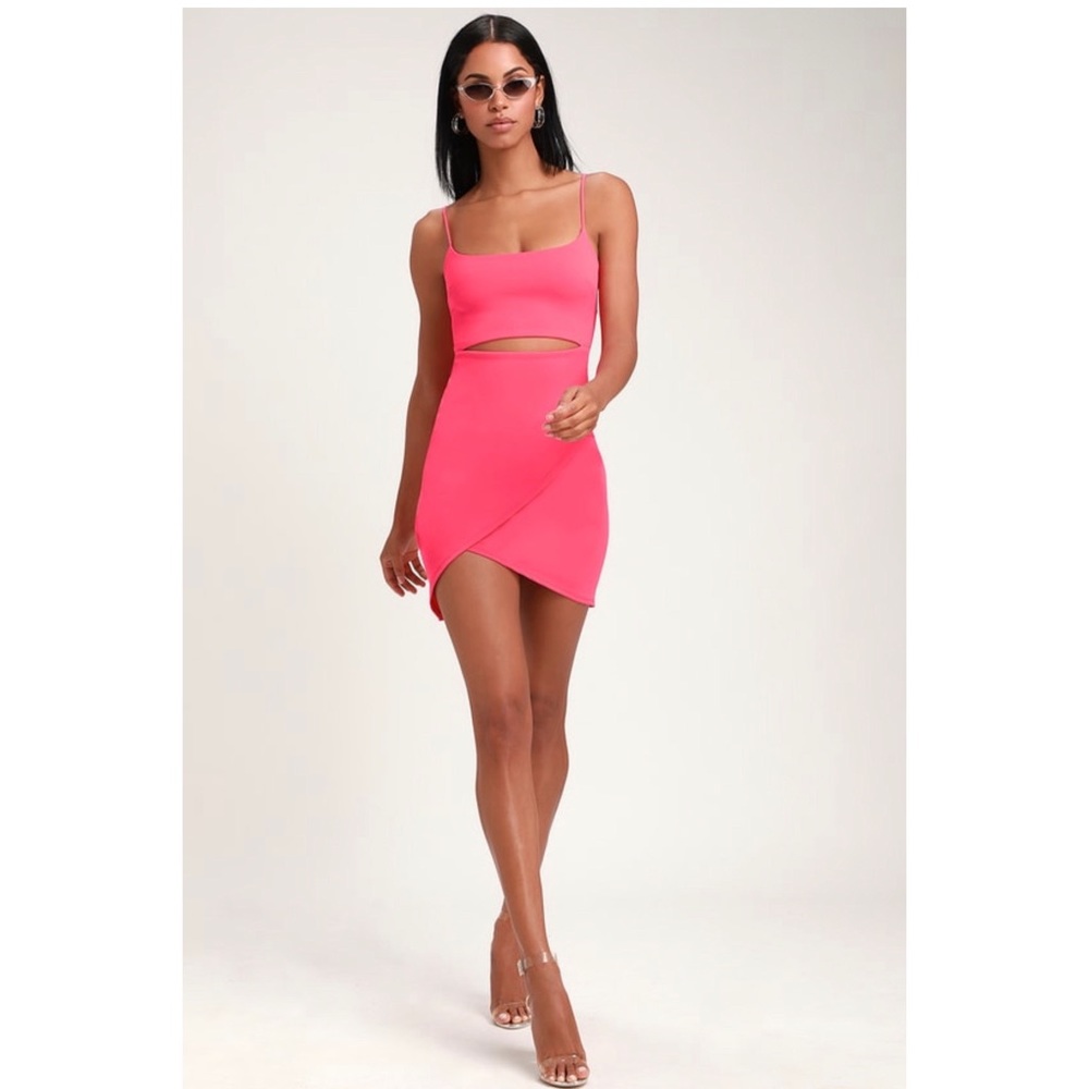 Lulu’s Cutout Hot Pink Bodycon mini dress - Barbie